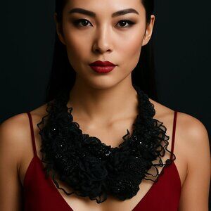 Aritsan Nita Angeletti OOAK Modernist BLACK BEAUTY NECKLACE